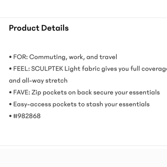 Athleta Venice Wide Leg Pants Black Pockets Zip Pocket Size L - Picture 14 of 14